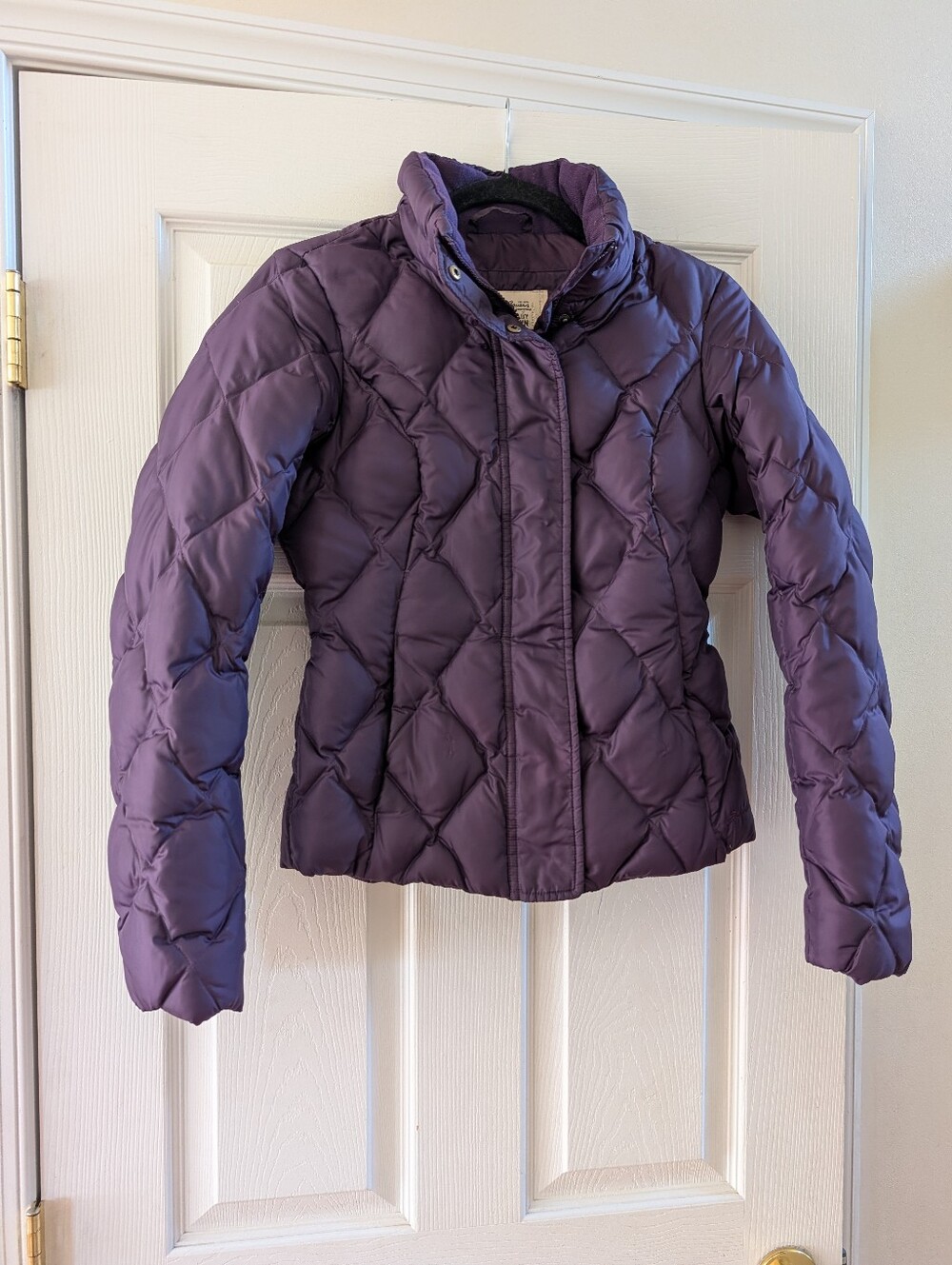 Eddie Bauer Dark Purple Goose Down Quilted Puff Jacket